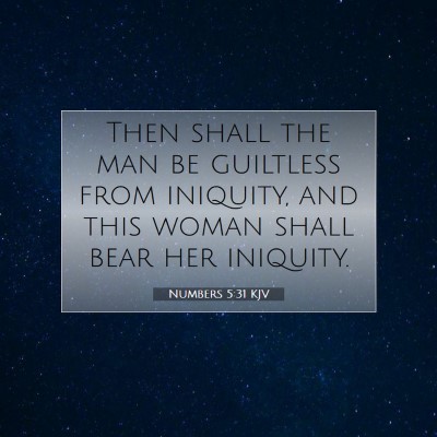 Picture 07 - Numbers 5:31 KJV - Then shall the man be guiltless from iniquity, - Bible Verse Picture