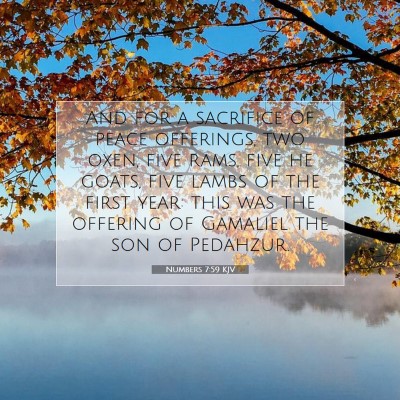 Picture 07 - Numbers 7:59 KJV - And for a sacrifice of peace offerings, two oxen, - Bible Verse Picture