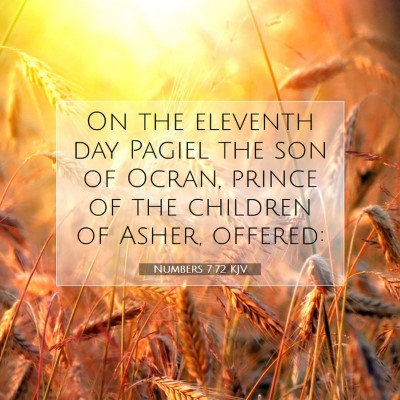 Picture 07 - Numbers 7:72 KJV - On the eleventh day Pagiel the son of Ocran, - Bible Verse Picture