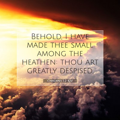 Picture 07 - Obadiah 1:2 KJV - Behold, I have made thee small among the heathen: - Bible Verse Picture