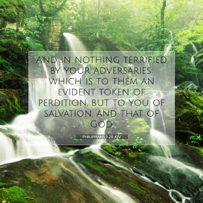 Picture 07 - Philippians 1:28 KJV - And in nothing terrified by your adversaries: - Bible Verse Picture