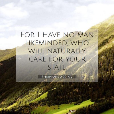 Picture 07 - Philippians 2:20 KJV - For I have no man likeminded, who will naturally - Bible Verse Picture