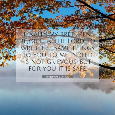 Picture 07 - Philippians 3:1 KJV - Finally, my brethren, rejoice in the Lord. To - Bible Verse Picture