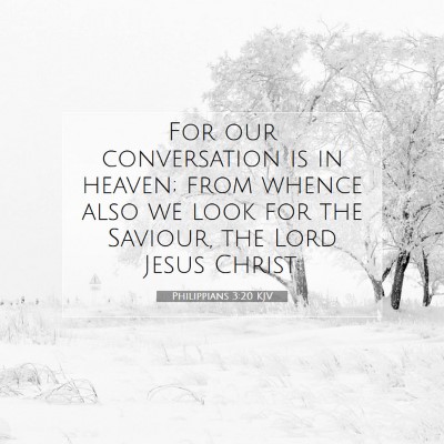 Picture 07 - Philippians 3:20 KJV - For our conversation is in heaven; from whence - Bible Verse Picture