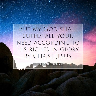 Picture 07 - Philippians 4:19 KJV - But my God shall supply all your need according - Bible Verse Picture