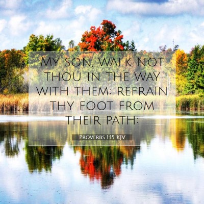 Picture 07 - Proverbs 1:15 KJV - My son, walk not thou in the way with them; - Bible Verse Picture