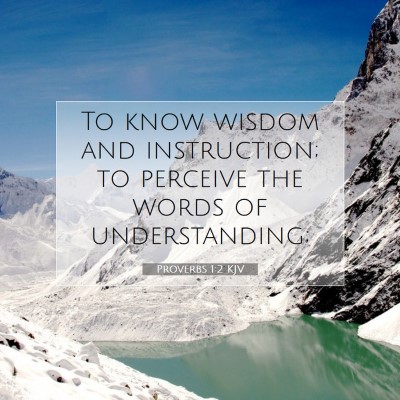 Picture 07 - Proverbs 1:2 KJV - To know wisdom and instruction; to perceive the - Bible Verse Picture