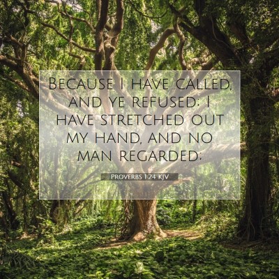 Picture 07 - Proverbs 1:24 KJV - Because I have called, and ye refused; I have - Bible Verse Picture