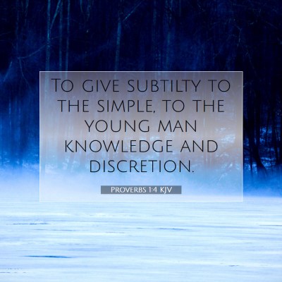 Picture 07 - Proverbs 1:4 KJV - To give subtilty to the simple, to the young man - Bible Verse Picture