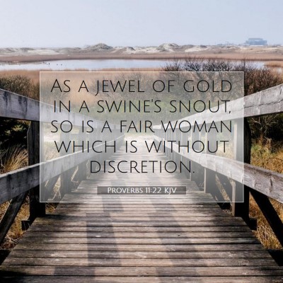 Picture 07 - Proverbs 11:22 KJV - As a jewel of gold in a swine's snout, so is a - Bible Verse Picture