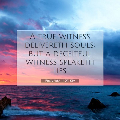 Picture 07 - Proverbs 14:25 KJV - A true witness delivereth souls: but a deceitful - Bible Verse Picture