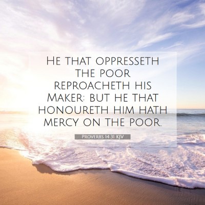 Picture 07 - Proverbs 14:31 KJV - He that oppresseth the poor reproacheth his - Bible Verse Picture