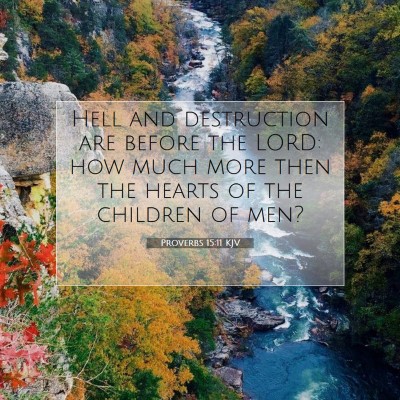 Picture 07 - Proverbs 15:11 KJV - Hell and destruction are before the LORD: how - Bible Verse Picture