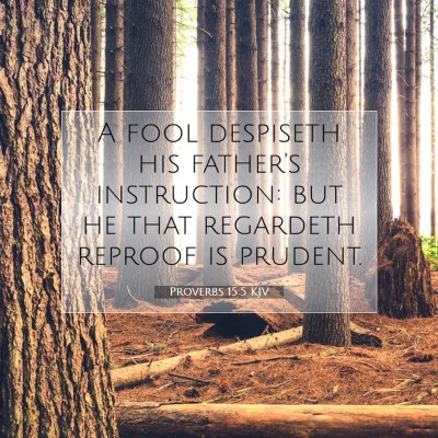 Picture 07 - Proverbs 15:5 KJV - A fool despiseth his father's instruction: but he - Bible Verse Picture