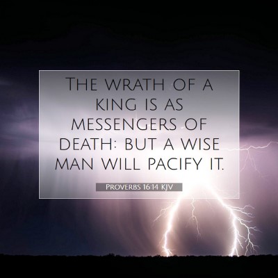 Picture 07 - Proverbs 16:14 KJV - The wrath of a king is as messengers of death: - Bible Verse Picture