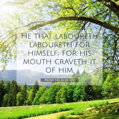 Picture 07 - Proverbs 16:26 KJV - He that laboureth laboureth for himself; for his - Bible Verse Picture