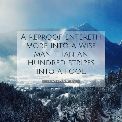 Picture 07 - Proverbs 17:10 KJV - A reproof entereth more into a wise man than an - Bible Verse Picture