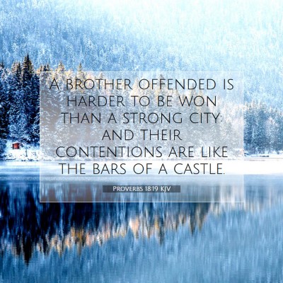Picture 07 - Proverbs 18:19 KJV - A brother offended is harder to be won than a - Bible Verse Picture