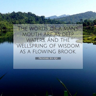Picture 07 - Proverbs 18:4 KJV - The words of a man's mouth are as deep waters, - Bible Verse Picture