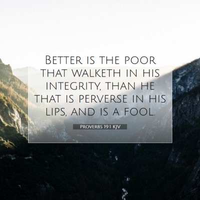 Picture 07 - Proverbs 19:1 KJV - Better is the poor that walketh in his integrity, - Bible Verse Picture