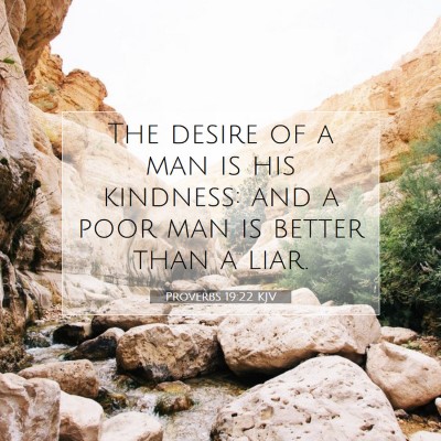 Picture 07 - Proverbs 19:22 KJV - The desire of a man is his kindness: and a poor - Bible Verse Picture