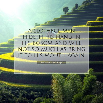 Picture 07 - Proverbs 19:24 KJV - A slothful man hideth his hand in his bosom, and - Bible Verse Picture