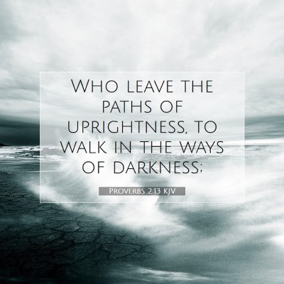 Picture 07 - Proverbs 2:13 KJV - Who leave the paths of uprightness, to walk in - Bible Verse Picture