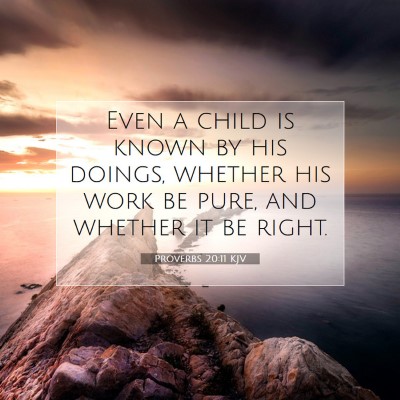 Picture 07 - Proverbs 20:11 KJV - Even a child is known by his doings, whether his - Bible Verse Picture