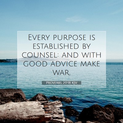 Picture 07 - Proverbs 20:18 KJV - Every purpose is established by counsel: and with - Bible Verse Picture