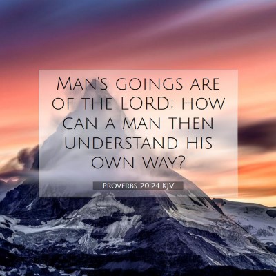 Picture 07 - Proverbs 20:24 KJV - Man's goings are of the LORD; how can a man then - Bible Verse Picture