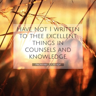 Picture 07 - Proverbs 22:20 KJV - Have not I written to thee excellent things in - Bible Verse Picture