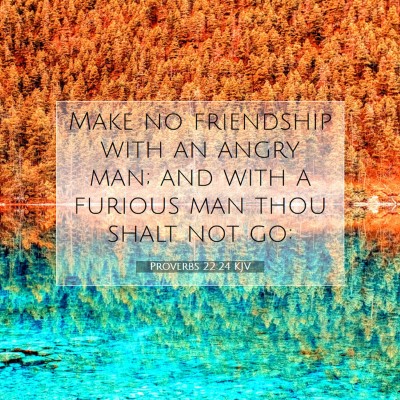 Picture 07 - Proverbs 22:24 KJV - Make no friendship with an angry man; and with a - Bible Verse Picture