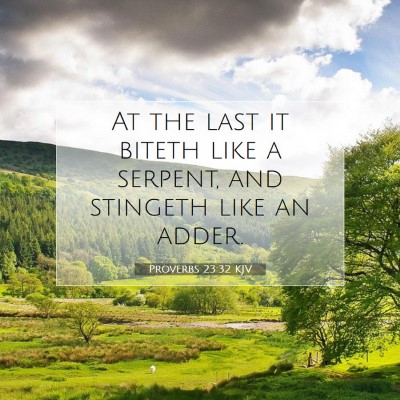 Picture 07 - Proverbs 23:32 KJV - At the last it biteth like a serpent, and - Bible Verse Picture