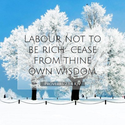 Picture 07 - Proverbs 23:4 KJV - Labour not to be rich: cease from thine own - Bible Verse Picture
