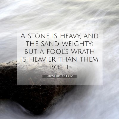 Picture 07 - Proverbs 27:3 KJV - A stone is heavy, and the sand weighty; but a - Bible Verse Picture