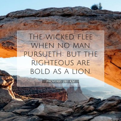 Picture 07 - Proverbs 28:1 KJV - The wicked flee when no man pursueth: but the - Bible Verse Picture