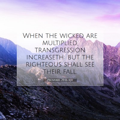 Picture 07 - Proverbs 29:16 KJV - When the wicked are multiplied, transgression - Bible Verse Picture