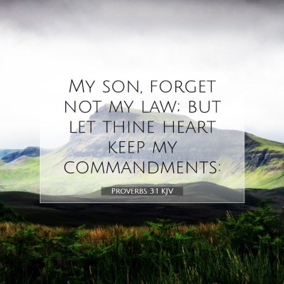 Picture 07 - Proverbs 3:1 KJV - My son, forget not my law; but let thine heart - Bible Verse Picture