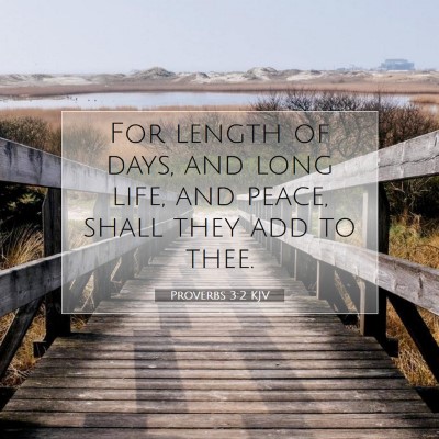 Picture 07 - Proverbs 3:2 KJV - For length of days, and long life, and peace, - Bible Verse Picture
