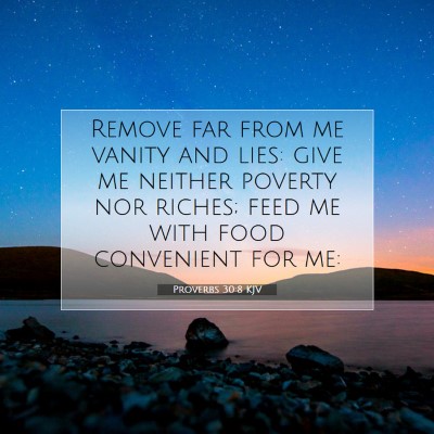 Picture 07 - Proverbs 30:8 KJV - Remove far from me vanity and lies: give me - Bible Verse Picture