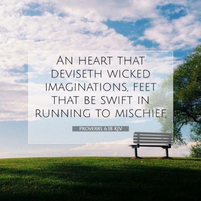 Picture 07 - Proverbs 6:18 KJV - An heart that deviseth wicked imaginations, feet - Bible Verse Picture