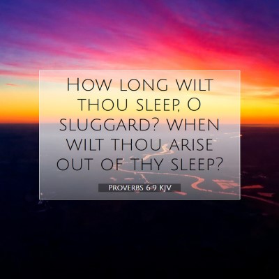 Picture 07 - Proverbs 6:9 KJV - How long wilt thou sleep, O sluggard? when wilt - Bible Verse Picture