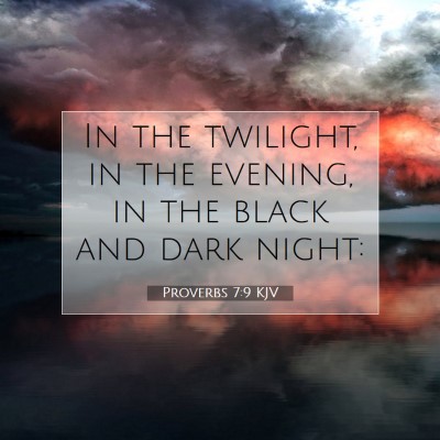 Picture 07 - Proverbs 7:9 KJV - In the twilight, in the evening, in the black and - Bible Verse Picture