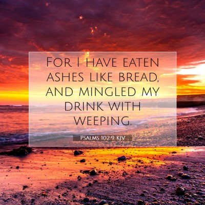 Picture 07 - Psalms 102:9 KJV - For I have eaten ashes like bread, and mingled my - Bible Verse Picture