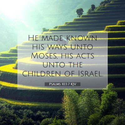Picture 07 - Psalms 103:7 KJV - He made known his ways unto Moses, his acts unto - Bible Verse Picture