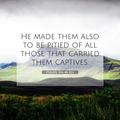 Picture 07 - Psalms 106:46 KJV - He made them also to be pitied of all those that - Bible Verse Picture
