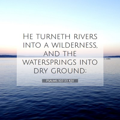 Picture 07 - Psalms 107:33 KJV - He turneth rivers into a wilderness, and the - Bible Verse Picture
