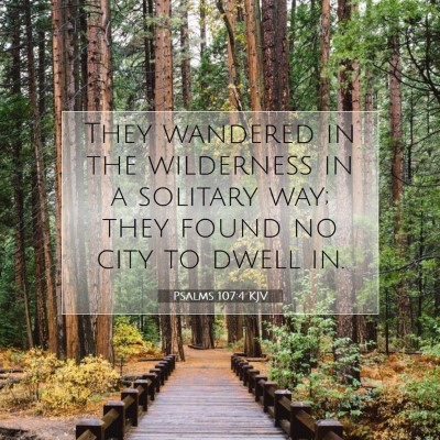 Picture 07 - Psalms 107:4 KJV - They wandered in the wilderness in a solitary - Bible Verse Picture