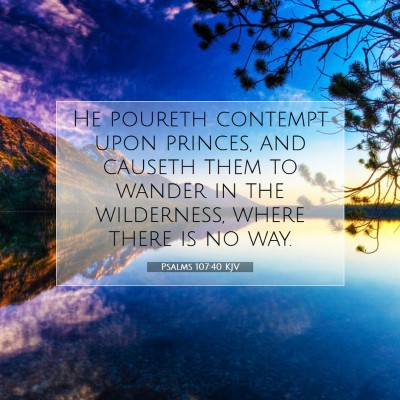 Picture 07 - Psalms 107:40 KJV - He poureth contempt upon princes, and causeth - Bible Verse Picture