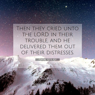Picture 07 - Psalms 107:6 KJV - Then they cried unto the LORD in their trouble, - Bible Verse Picture
